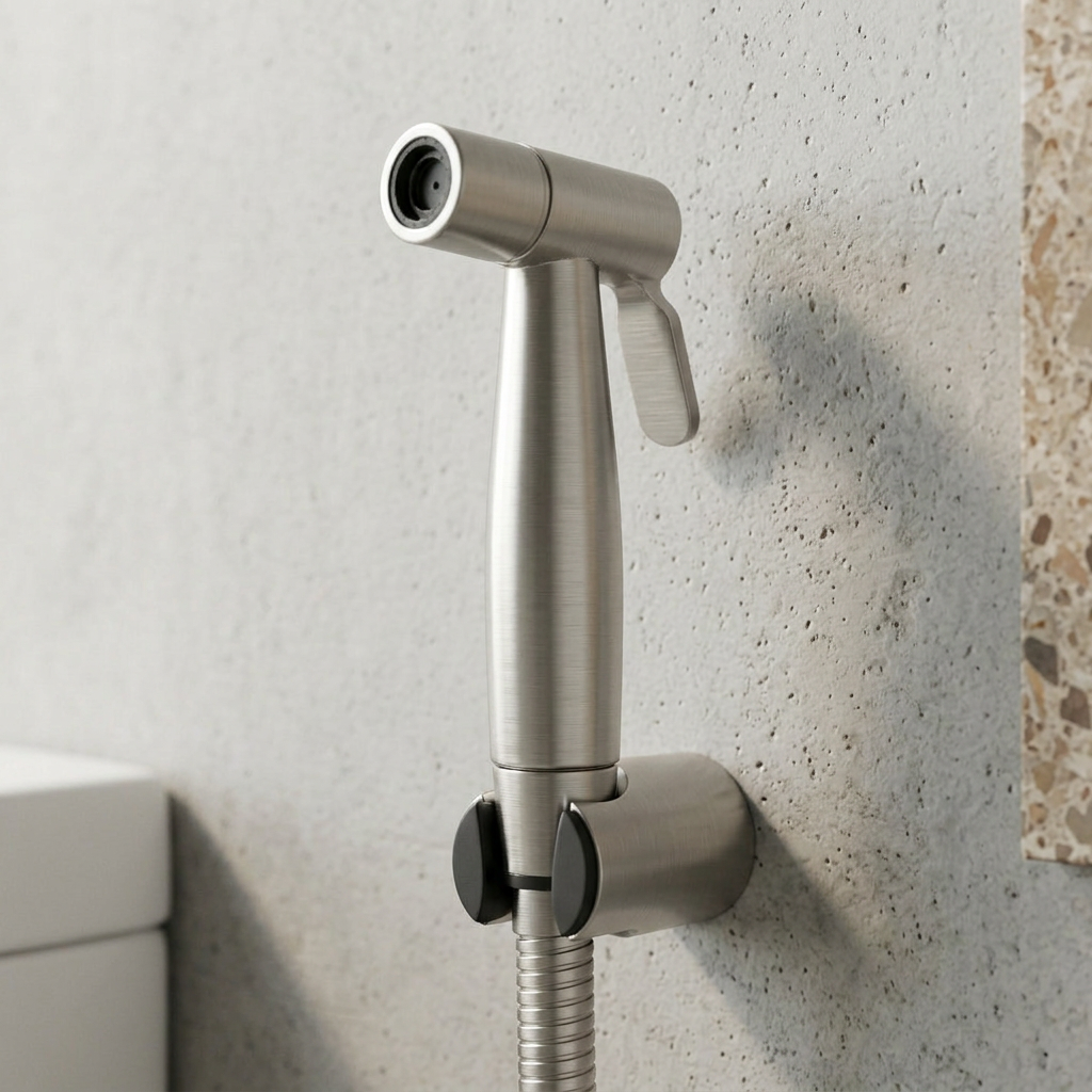 Elara Haus Stainless Steel Handheld Bidet Sprayer Set with Hose & Wall Holder