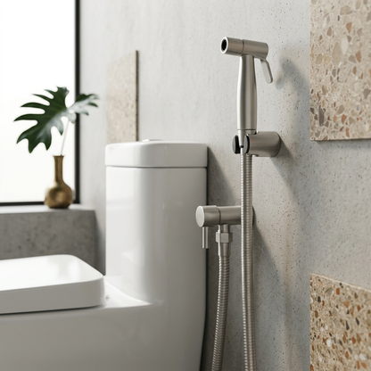 Elara Haus Stainless Steel Handheld Bidet Sprayer Set with Hose & Wall Holder
