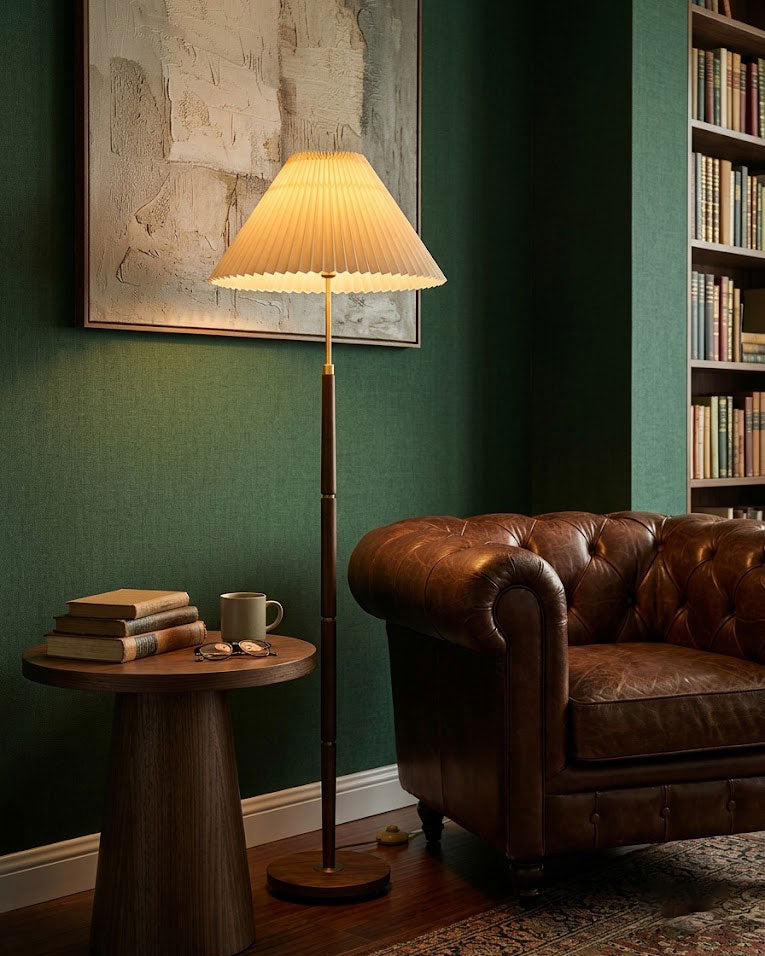Flynn Pleated Walnut Floor Lamp 6