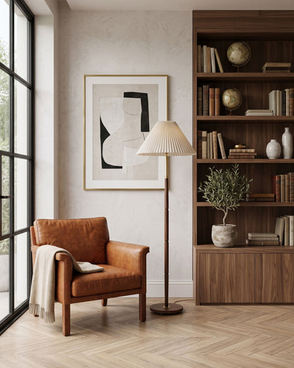 Flynn Pleated Walnut Floor Lamp 8