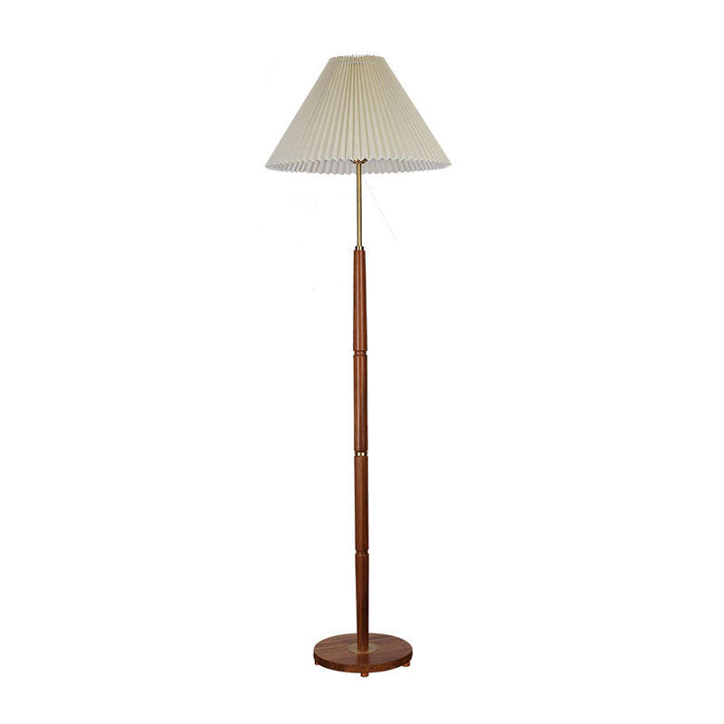 Flynn Pleated Walnut Floor Lamp 0