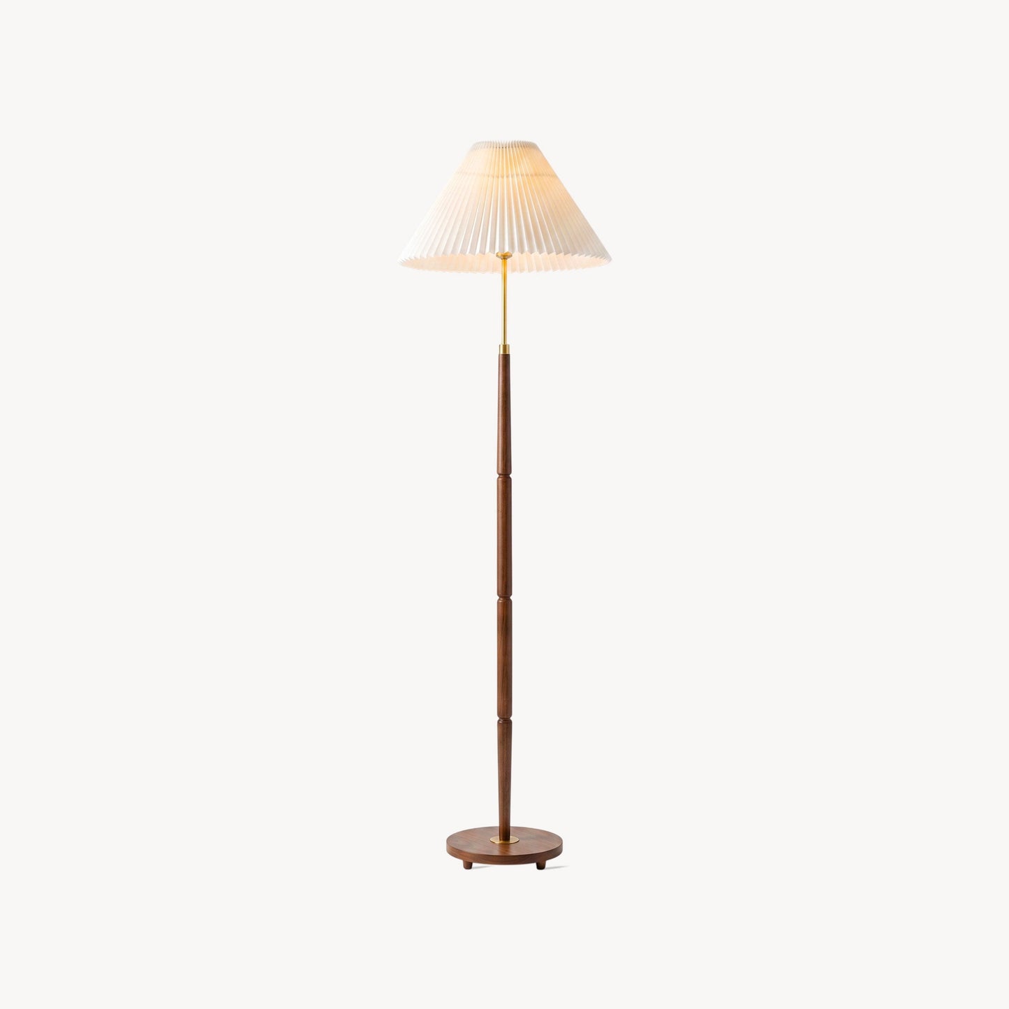 Flynn Pleated Walnut Floor Lamp 1