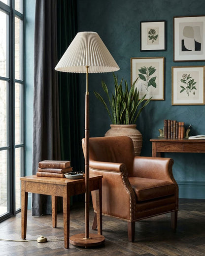 Flynn Pleated Walnut Floor Lamp 5