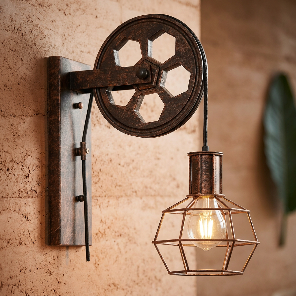Elara Haus Steampunk Iron Filament Wall Lamp