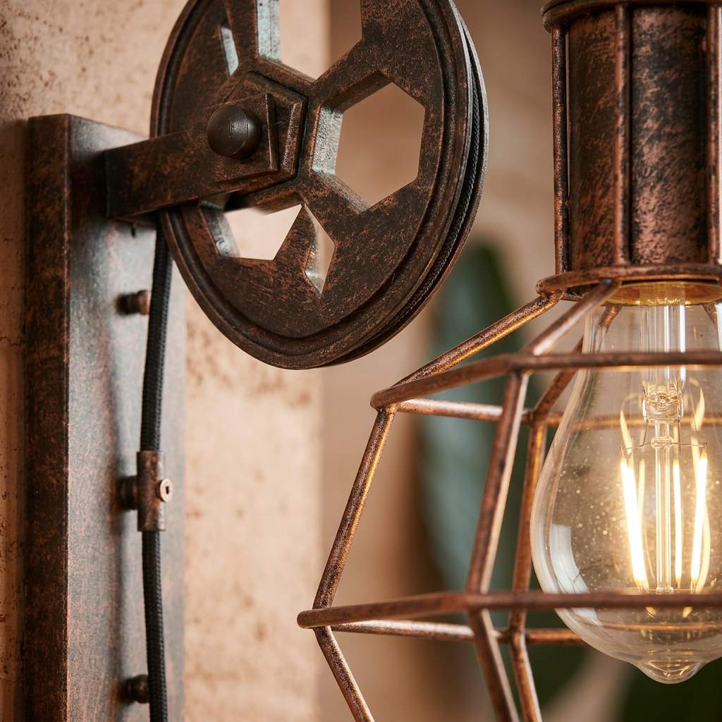 Elara Haus Steampunk Iron Filament Wall Lamp
