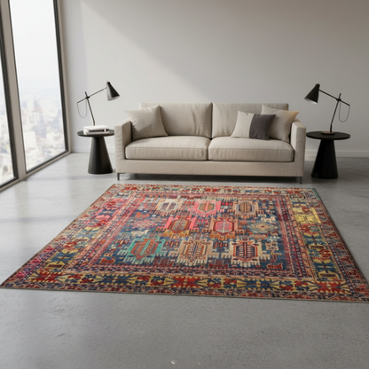 Elara Haus Stylish Heritage-Style Intricate Patterned Rug for Large Living Rooms