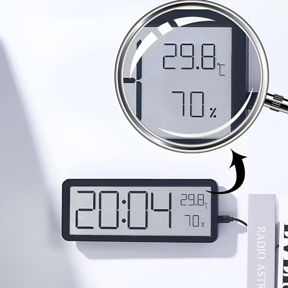 Ione - Digital LED Wall Clock with Temperature and Humidity 4