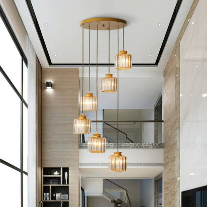 Long Glass Chandelier for Stairs and Hallway 8