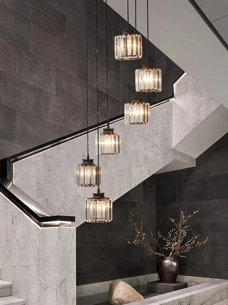 Long Glass Chandelier for Stairs and Hallway 2