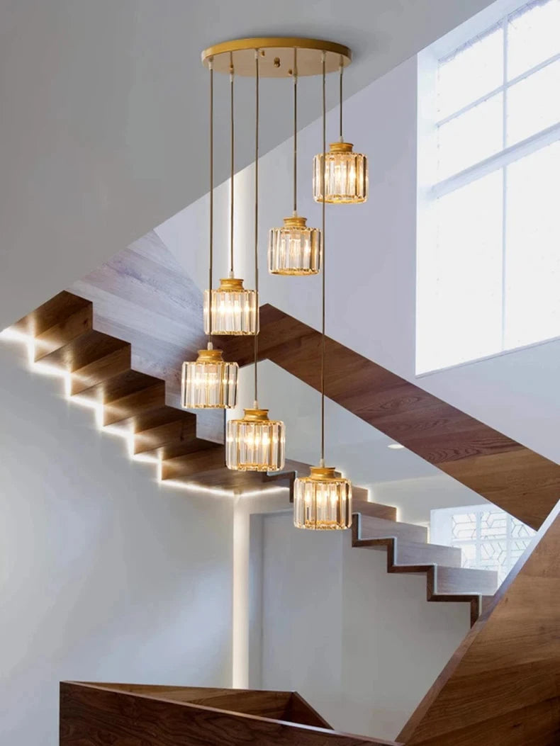Long Glass Chandelier for Stairs and Hallway 4