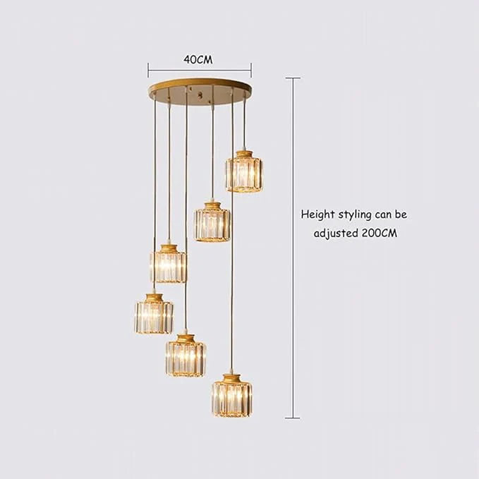 Long Glass Chandelier for Stairs and Hallway 5