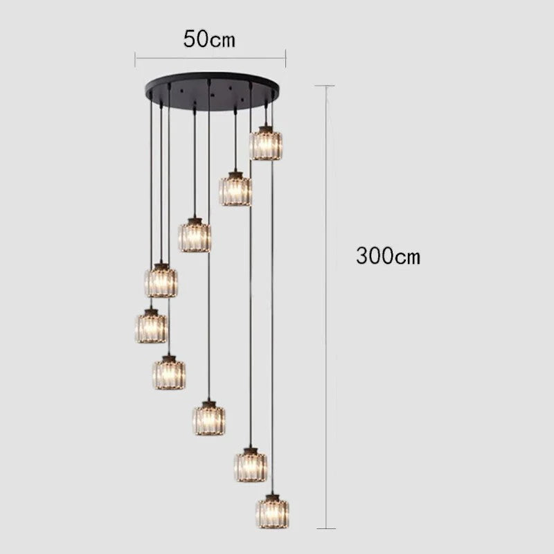Long Glass Chandelier for Stairs and Hallway 6