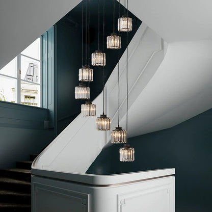 Long Glass Chandelier for Stairs and Hallway 7