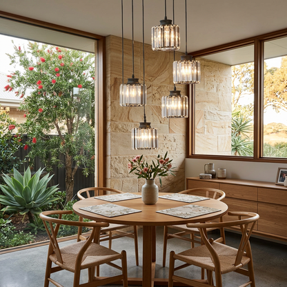 Elara Haus Stylish Nordic-Style Alabaster Chandelier – Minimalist Orbital Glow