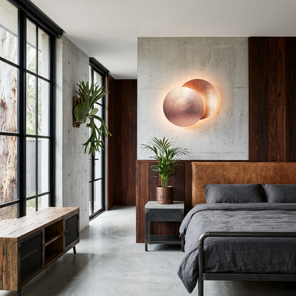 Elara Haus Stylish Nordic-Style Metal Wall Lamp – Architectural Overlapping Glow
