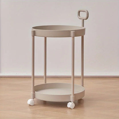 Aetherelle - 2-Level Side Table on Wheels with Handle 0