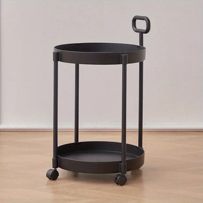 Aetherelle - 2-Level Side Table on Wheels with Handle 5