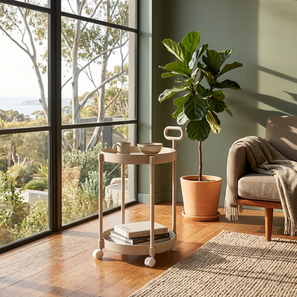Elara Haus Stylish Rolling Side Table - Minimalist Design