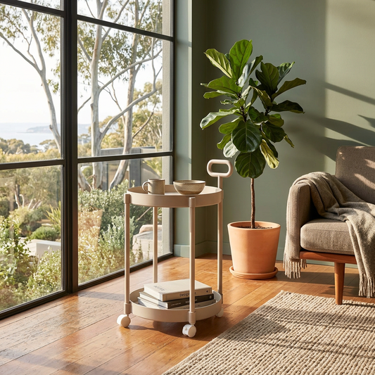 Elara Haus Stylish Rolling Side Table - Minimalist Design