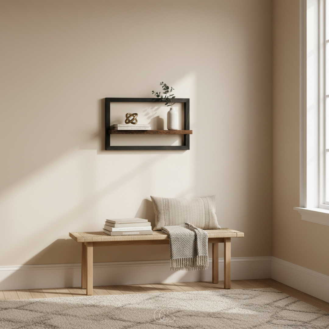 OCS - Industrial Floating Wall Shelf – 40x25 cm – Modern & Space-Saving Design 4