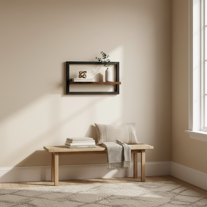 OCS - Industrial Floating Wall Shelf – 40x25 cm – Modern & Space-Saving Design 4