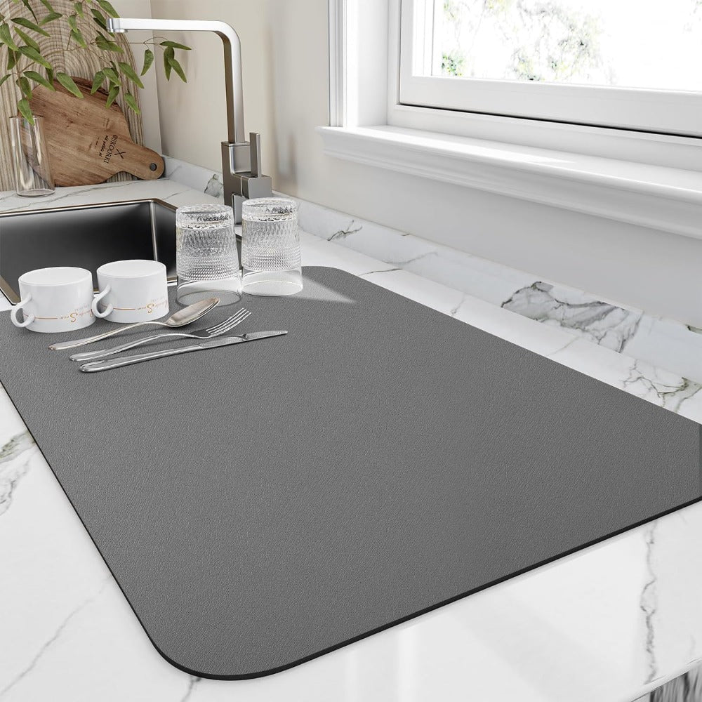 Elara Haus Super Absorbent Dish Drying Mat - Quick Dry Kitchen Pad