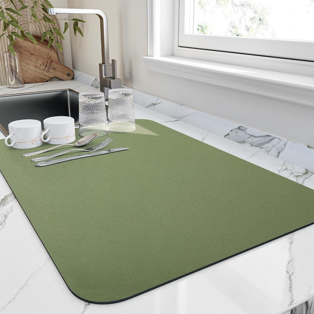 Elara Haus Super Absorbent Dish Drying Mat - Quick Dry Kitchen Pad