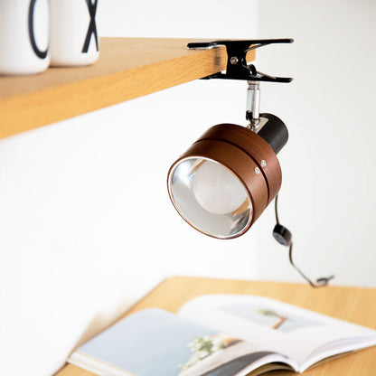 Traditional Japanese Round Clip Wood Iron Acrylic 1-Light Table Lamp For Bedroom 2