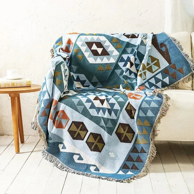 Elara Haus Throw Blanket - Polyester Cotton Vibrant Throws 130cm x 170cm 8