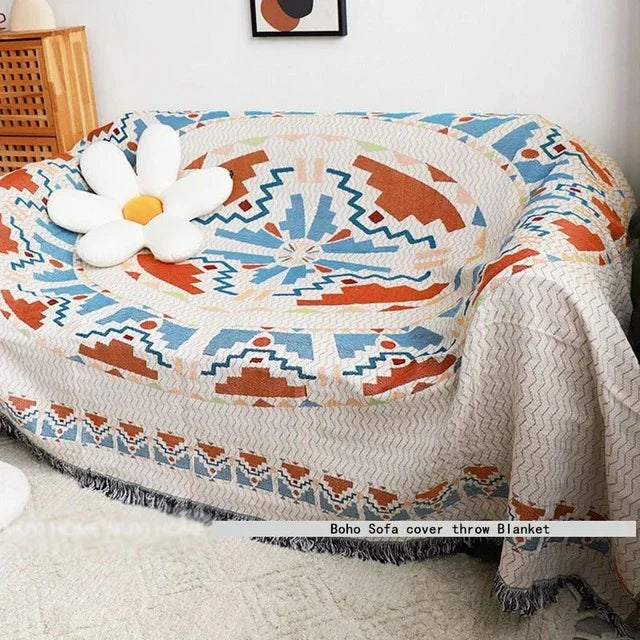 Elara Haus Throw Blanket - Polyester Cotton Vibrant Throws 130cm x 170cm 9