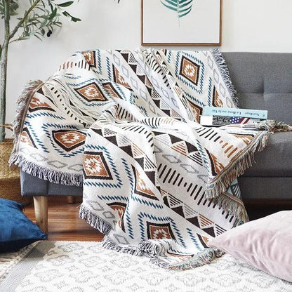 Elara Haus Throw Blanket - Polyester Cotton Vibrant Throws 130cm x 170cm 12
