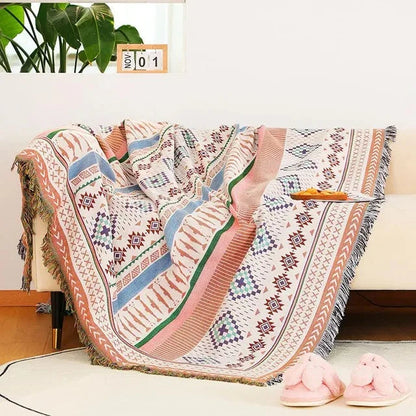 Elara Haus Throw Blanket - Polyester Cotton Vibrant Throws 130cm x 170cm 13