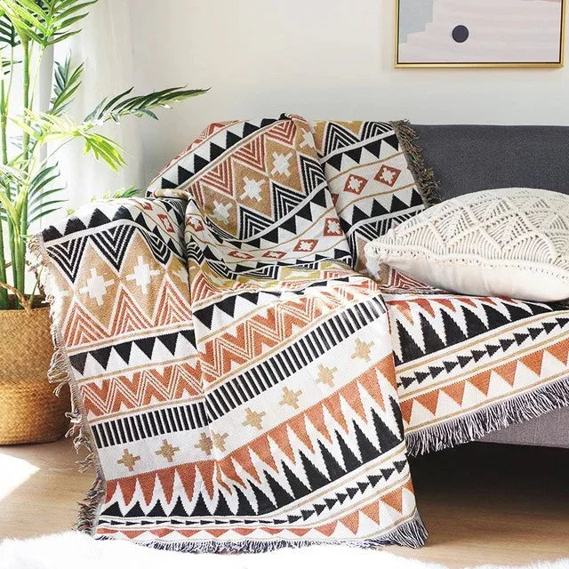 Elara Haus Throw Blanket - Polyester Cotton Vibrant Throws 130cm x 170cm 14