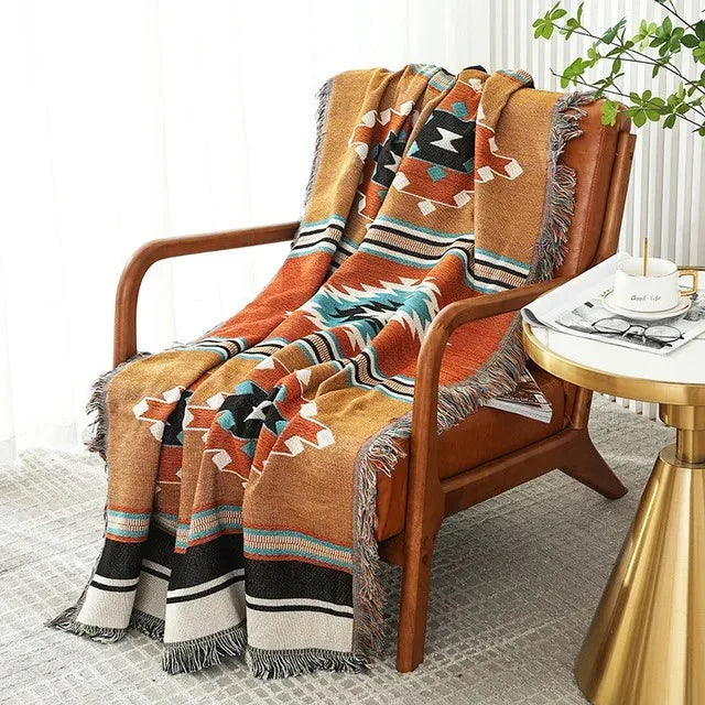 Elara Haus Throw Blanket - Polyester Cotton Vibrant Throws 130cm x 170cm 0