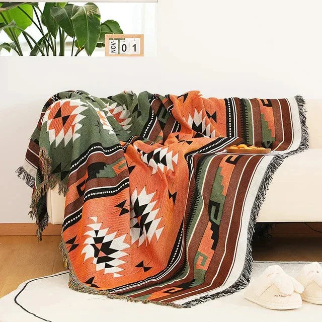 Elara Haus Throw Blanket - Polyester Cotton Vibrant Throws 130cm x 170cm 1