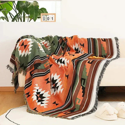 Elara Haus Throw Blanket - Polyester Cotton Vibrant Throws 130cm x 170cm 1
