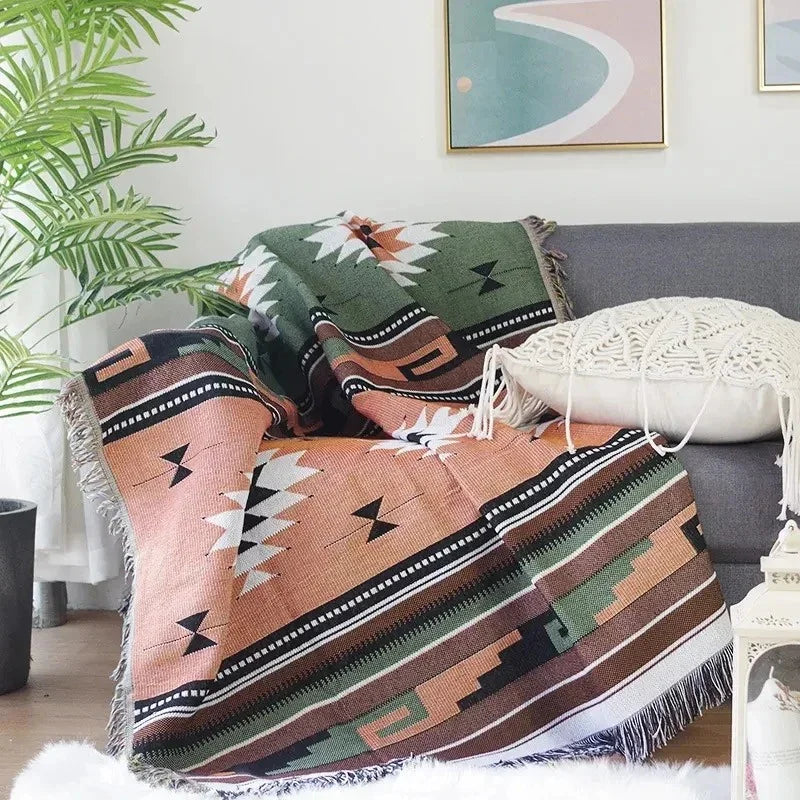 Elara Haus Throw Blanket - Polyester Cotton Vibrant Throws 130cm x 170cm 4