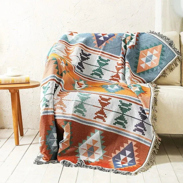 Elara Haus Throw Blanket - Polyester Cotton Vibrant Throws 130cm x 170cm 6