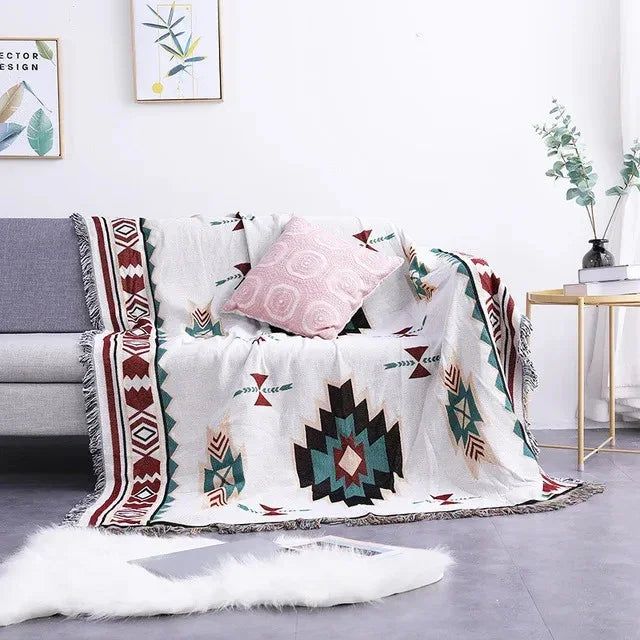 Elara Haus Throw Blanket - Polyester Cotton Vibrant Throws 130cm x 170cm 7