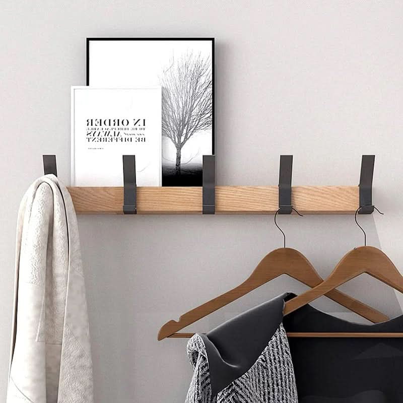 Nordic Wall Hook Rack With Adjustable Metal Hooks 2