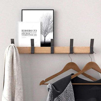 Nordic Wall Hook Rack With Adjustable Metal Hooks 2