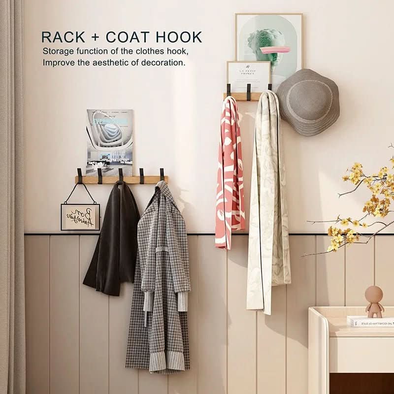 Nordic Wall Hook Rack With Adjustable Metal Hooks 3
