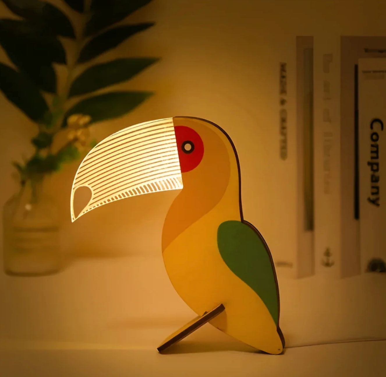 Wooden LED night light for children - decorative lamp in the shape of animals 0