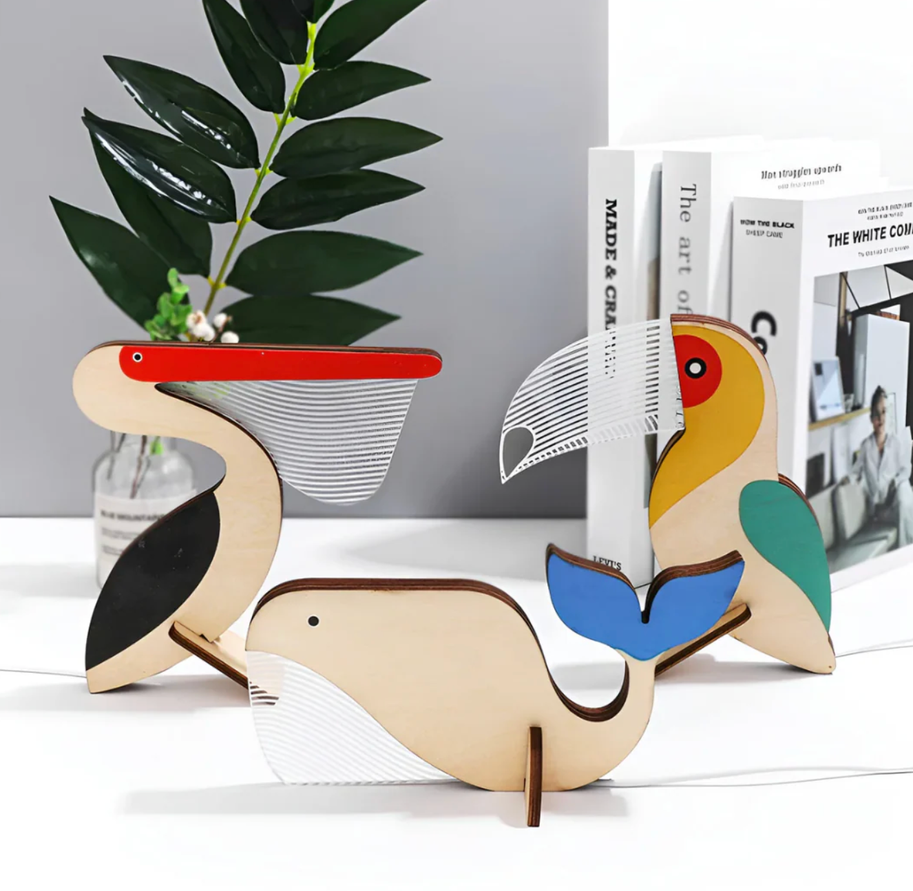 Wooden LED night light for children - decorative lamp in the shape of animals 1