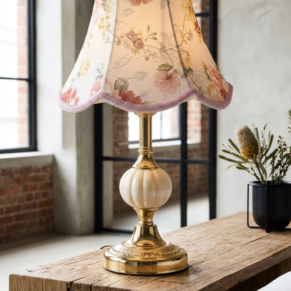 Elara Haus Traditional Floral Bedside Lamp