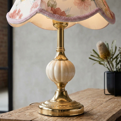 Elara Haus Traditional Floral Bedside Lamp