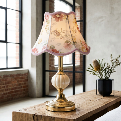 Elara Haus Traditional Floral Bedside Lamp