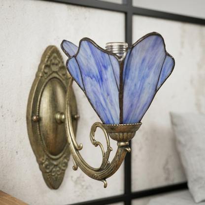 Elara Haus Traditional Tiffany Glass Bedside Sconce