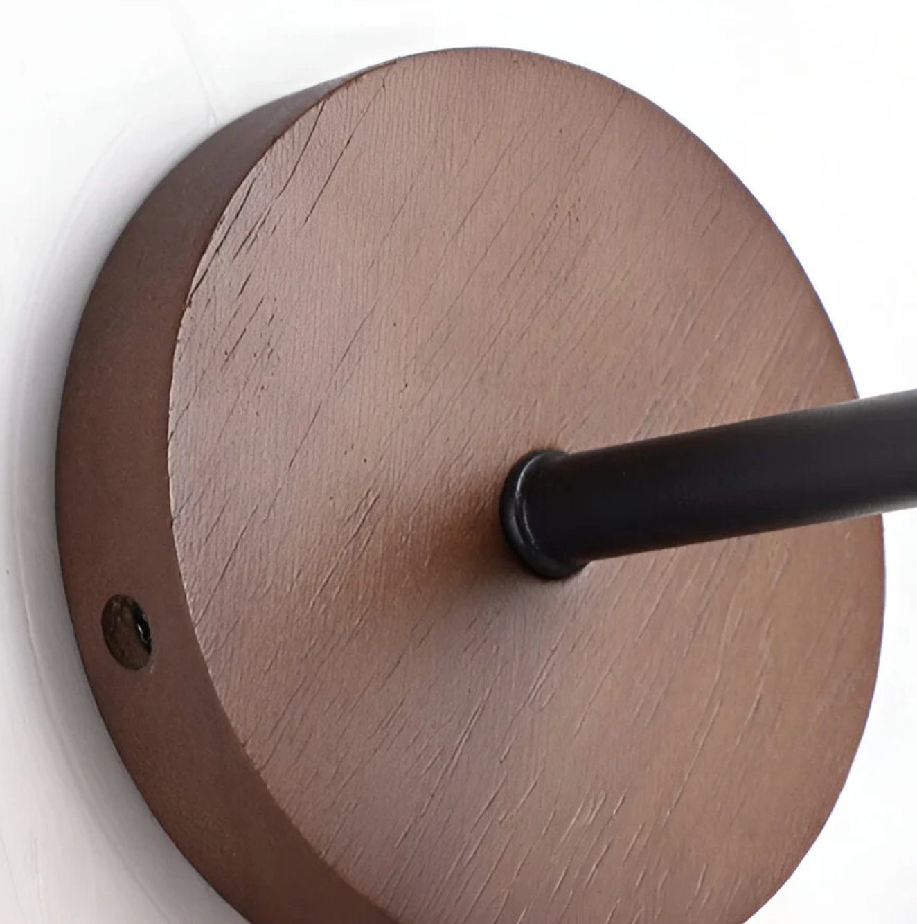 Modern wall sconce – a wall lamp with a wooden base and a conical shade 6