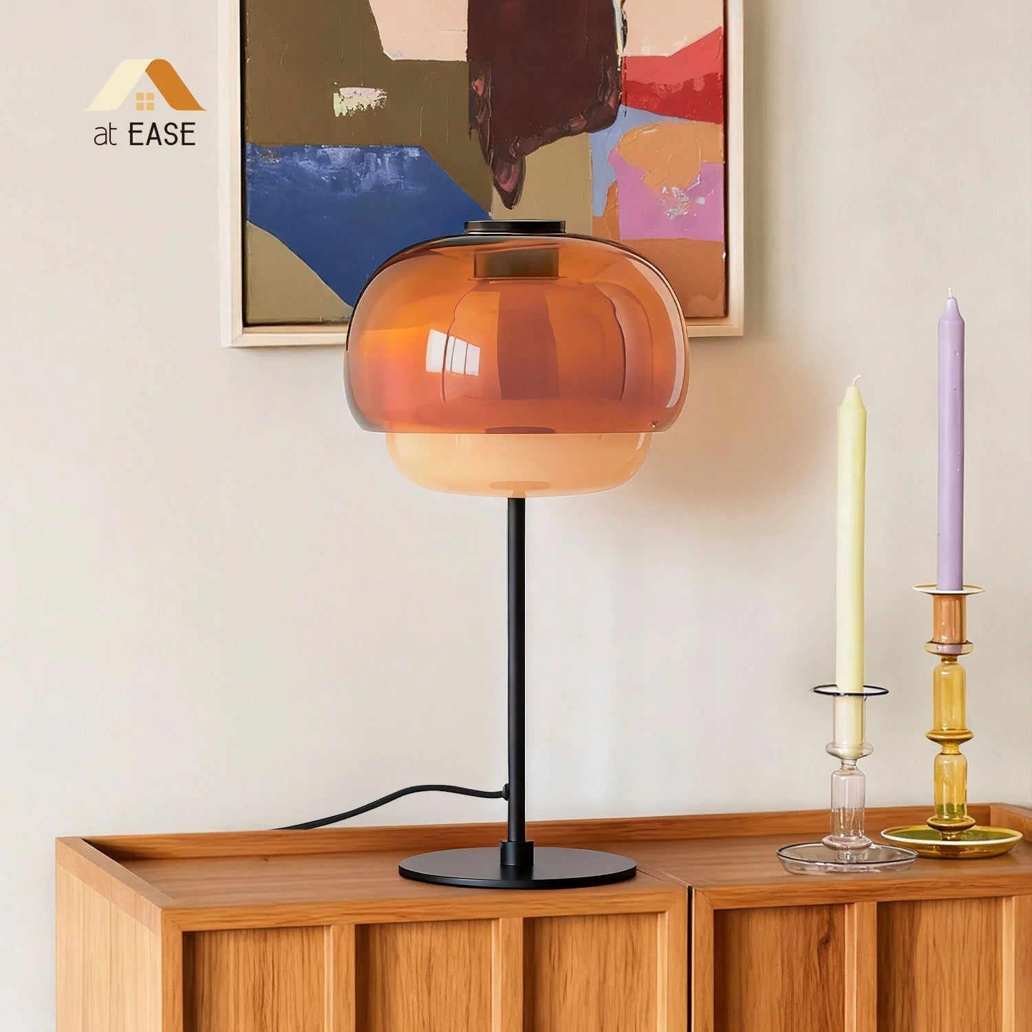 Elvrynor Nordic Colorful Glass Table Lamp 7